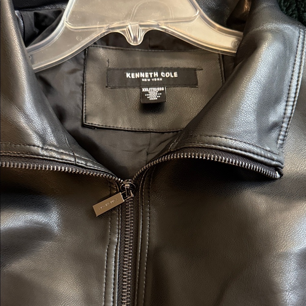 Kenneth Cole Black Leather Zip Jacket